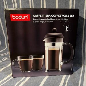 Bodum Coffee Set with French Press and Mugs - Black